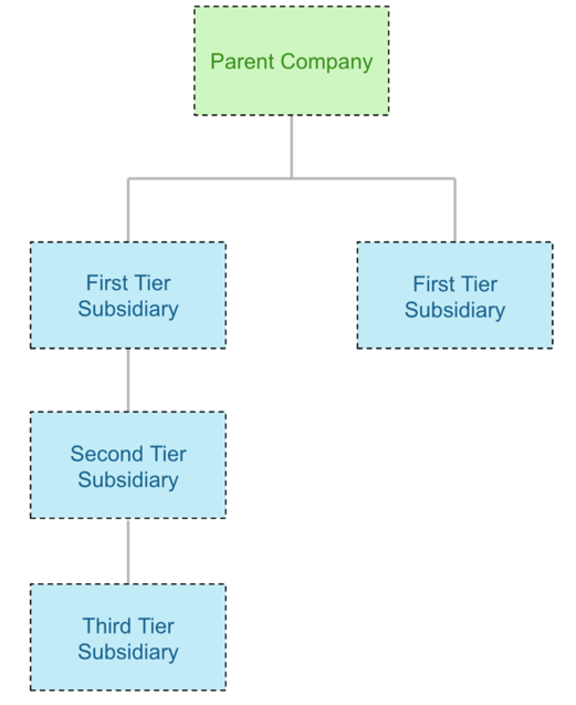 layers of subsidiary